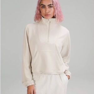 Lululemon Brushed Softstreme Ribbed Half Zip - White Opal